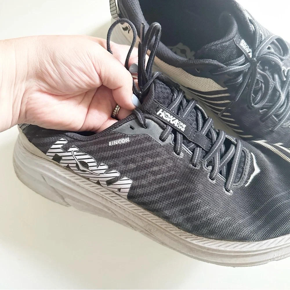 Hoka One One Rincon 1102874 Black White Men's 10.5